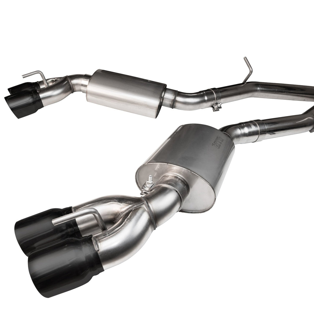 3" Catted Header-Back Exhaust - 3" SS Catted Header-Back Exhaust w/Black Quad Tips. 2016-2024 Camaro SS.