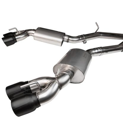3" Catted Header-Back Exhaust - 3" SS Catted Header-Back Exhaust w/Black Quad Tips. 2016-2024 Camaro SS.