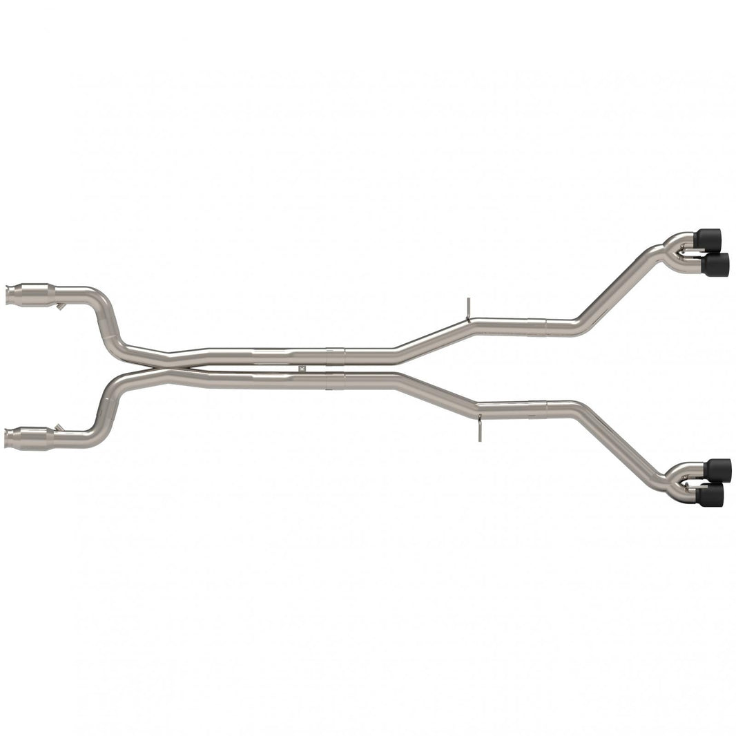 3" Catted Header-Back Muffler Del. - 3" Catted Header-Back Muffler Delete Exhaust w/Black Quad Tips.