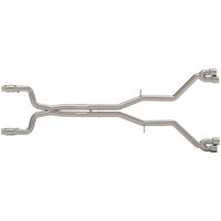 Suppression du silencieux arrière catalysé vert de 3 pouces - Suppression du silencieux arrière catalysé vert de 3 pouces avec quatre embouts polis.