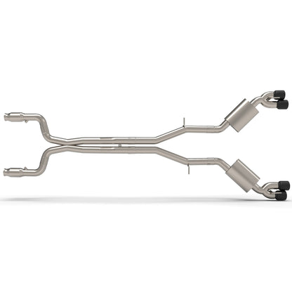 3" GREEN Catted Header-Back Exhaust - 3" SS GREEN Catted Header-Back Exh. w/Black Quad Tips. 2016-2024 Camaro SS/ZL1.