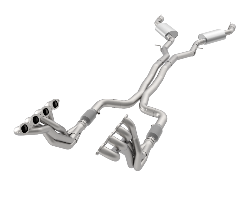 Stainless Header and Full Exhaust Kit. - 1-7/8" Headers & Catted Exhaust Kit w/Polished Dual Tips. 2016-2024 Camaro SS.