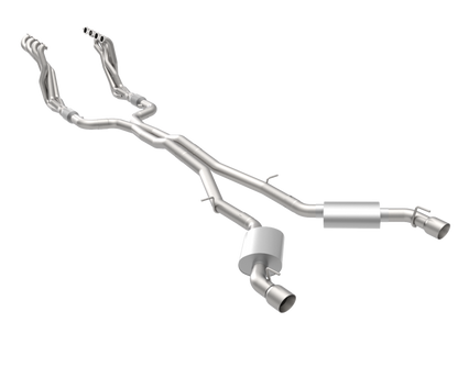 Collecteur d'échappement en acier inoxydable et kit d'échappement complet. - Collecteur d'échappement de 1-7/8 po et kit d'échappement catalysé avec doubles sorties polies. Camaro SS 2016-2024.