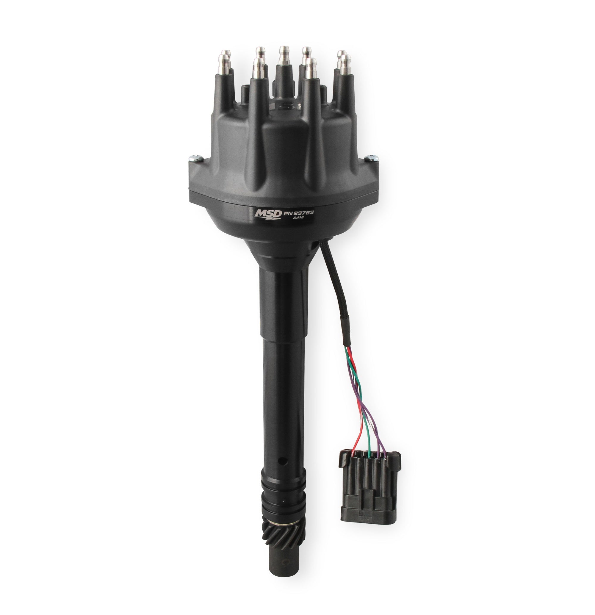 MSD Black, Chevy Tall Deck Dual Sync Distributor - Photo - Primary Front