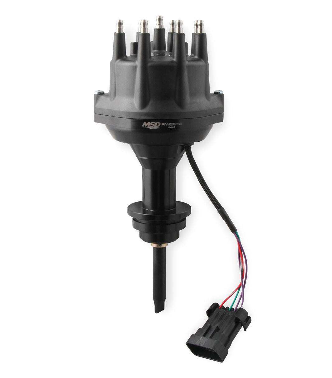 MSD Black, Chrysler 318-360 Dual Sync Distributor - Photo - Primary Front
