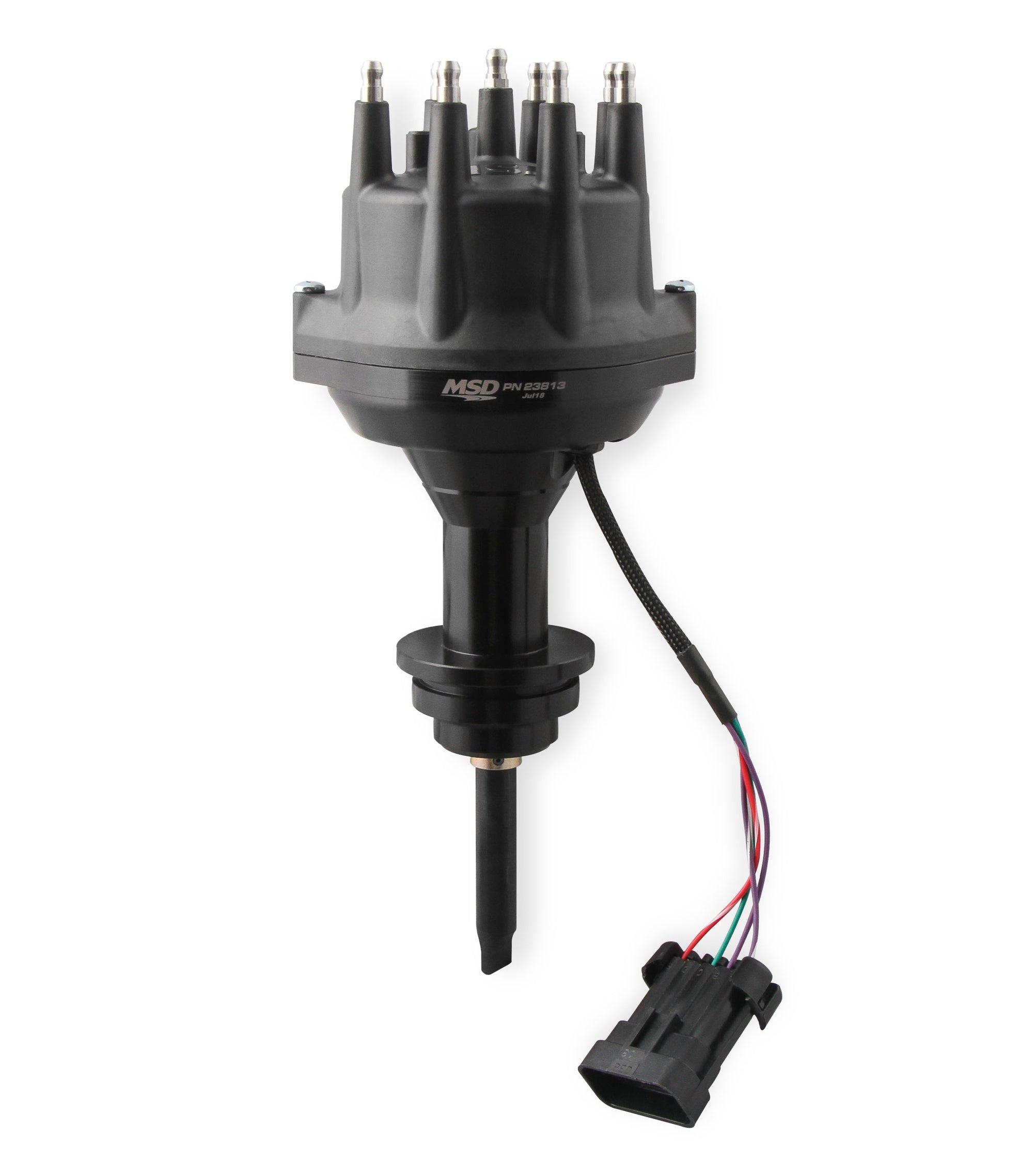 MSD Black, Chrysler 318-360 Dual Sync Distributor - Photo - Primary Front