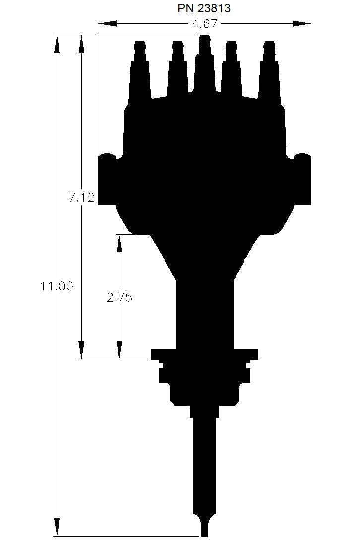 MSD Black, Chrysler 318-360 Dual Sync Distributor - Photo - out of package Bottom