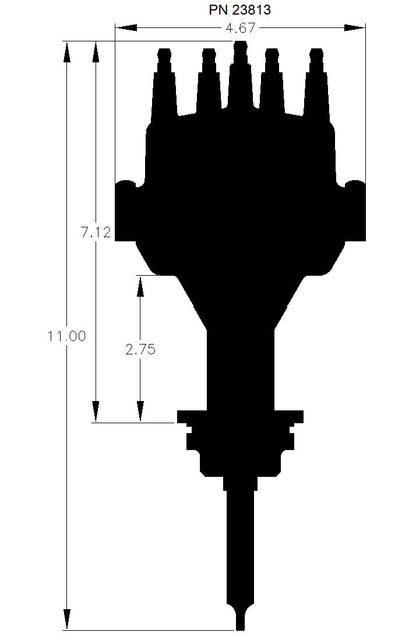 Dist., Black, Dual Sync, Chrysler S/B - MSD Black, Chrysler 318-360 Dual Sync Distributor