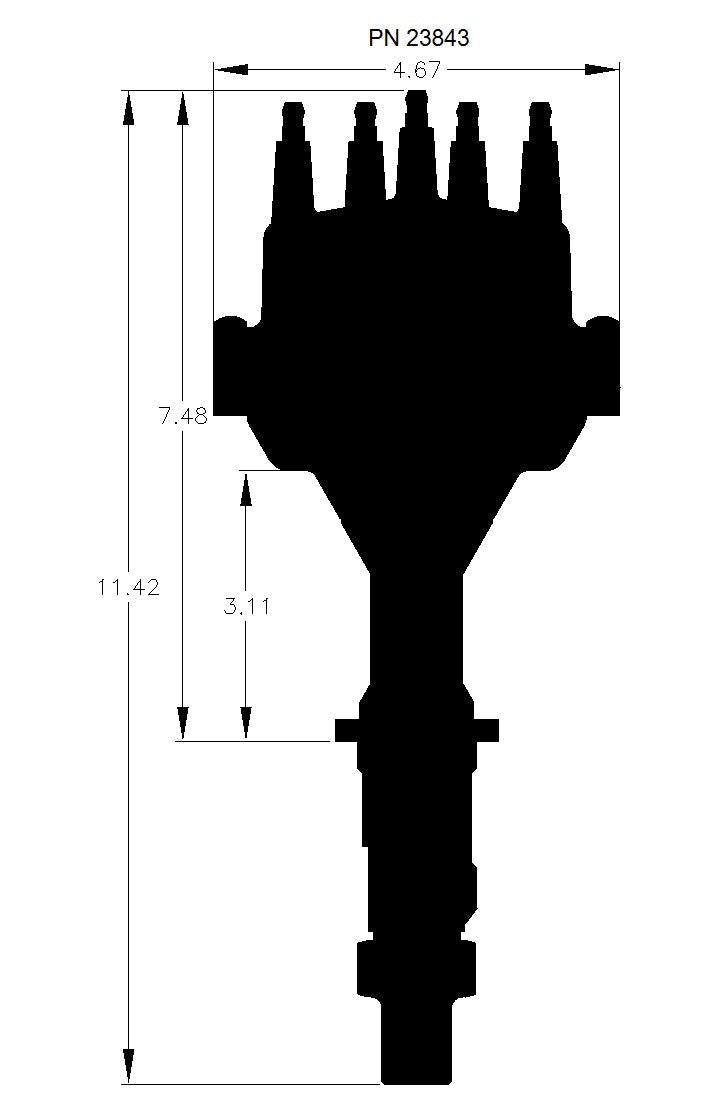 MSD Black, Pontiac V8 Dual Sync Distributor - Photo - out of package Bottom