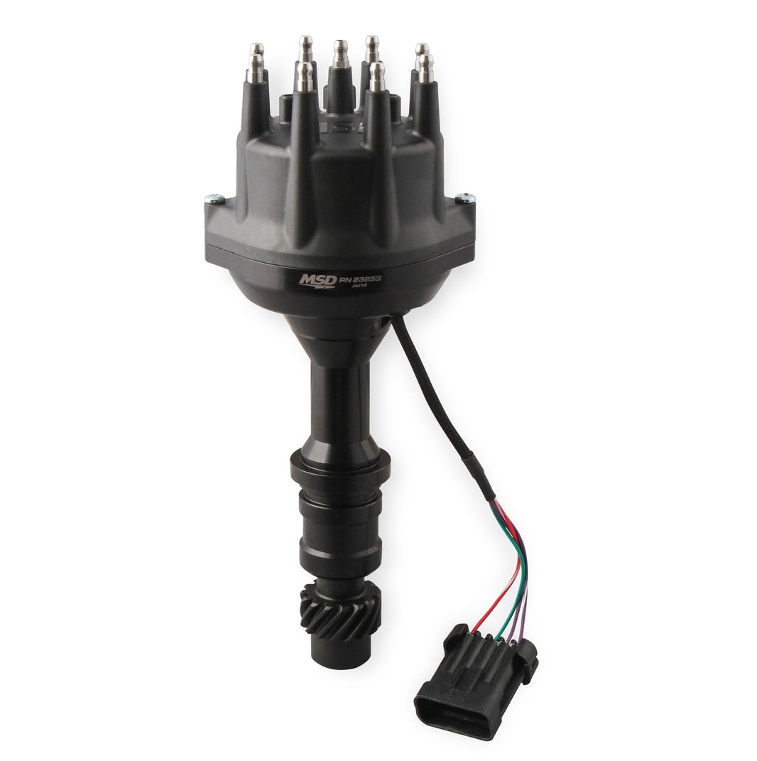 Dist., Black, Dual Sync, Oldsmobile V8 - MSD Black, Oldsmobile V8 Dual Sync Distributor