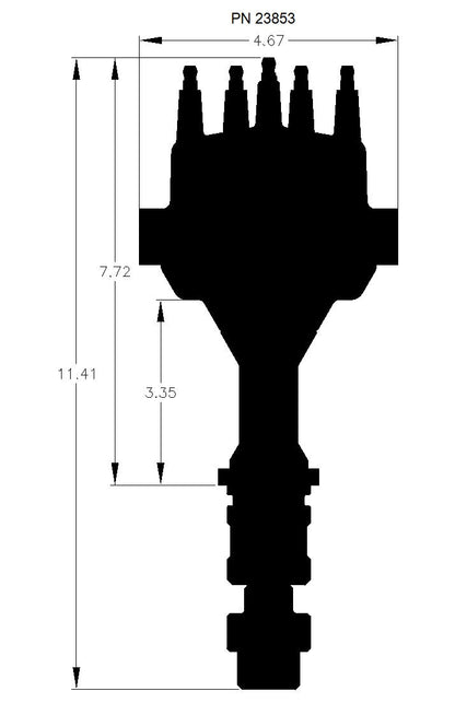 Dist., Black, Dual Sync, Oldsmobile V8 - MSD Black, Oldsmobile V8 Dual Sync Distributor
