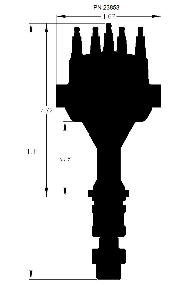 MSD Black, Oldsmobile V8 Dual Sync Distributor - Photo - out of package Top