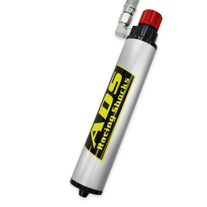 2.5"x14" CO RemRes 90Deg Hose Cadj - ADS Race 2.5" Adjustable Reservoir Coilover - 90 Degree