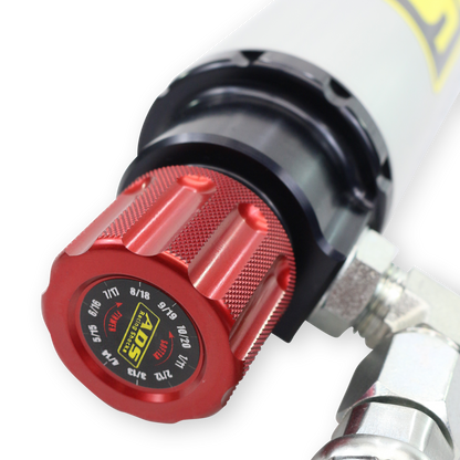 2.5"x14" CO RemRes 90Deg Hose Cadj - ADS Race 2.5" Adjustable Reservoir Coilover - 90 Degree