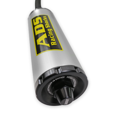 2.5"x8 CO RemRes 90Deg Hose 1" RodEnd Ca - ADS Race 2.5" Adjustable Reservoir Coilover - 90 Degree - Extended Rod End