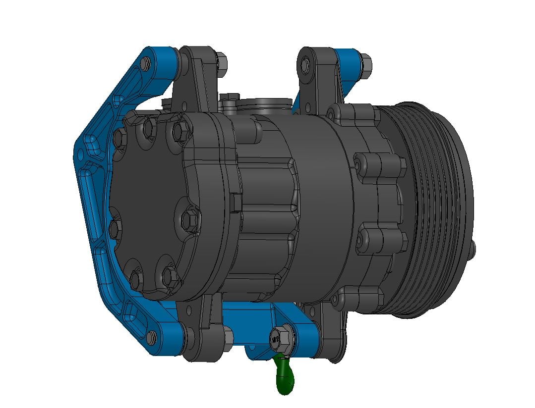 Low Mount A/C Brackets for the Gen 5 LT4/LT1 Dry Sump Engines w/DSE Subframe - Photo - out of package Angle