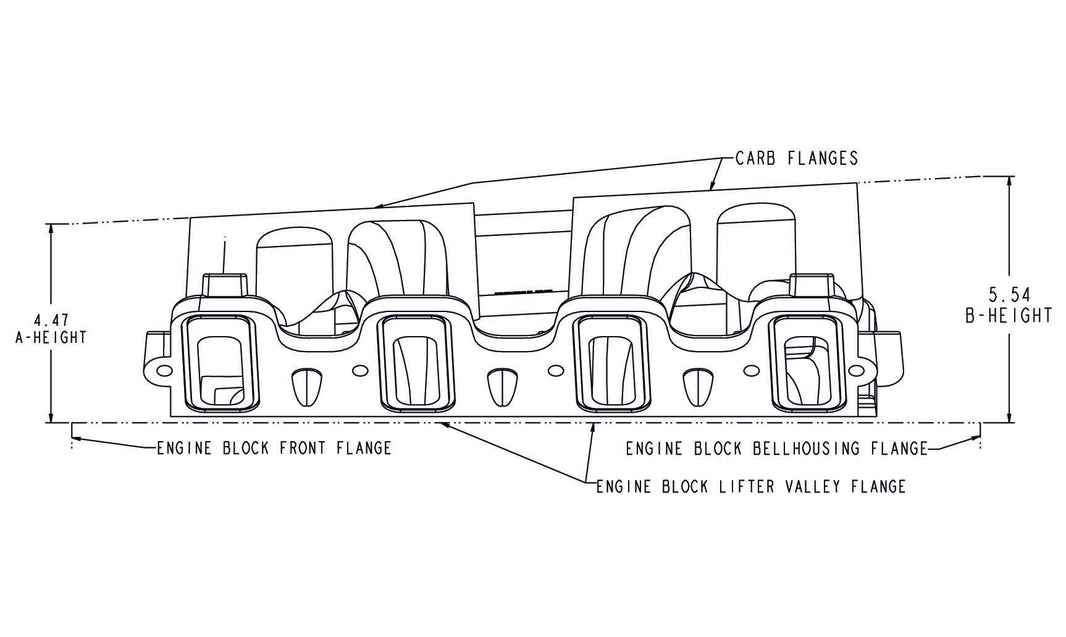 LS1/LS2 DUAL-QUAD INDSUGNINGSMANIFOLD, EFI - - Holley LS EFI Manifold - 2x4 Dual Plane - Sort GM LS1/LS2/LS6