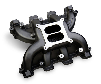 Holley Dual Plane Carbureted Intake - GM LS3/L92 - Black - Photo - Primary Front