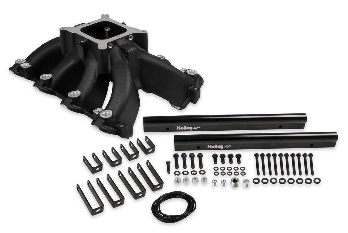 Holley Single Plane EFI  Split-Design Race Intake Manifold- GM LS1/LS2/LS6-Black - Photo - out of package Right