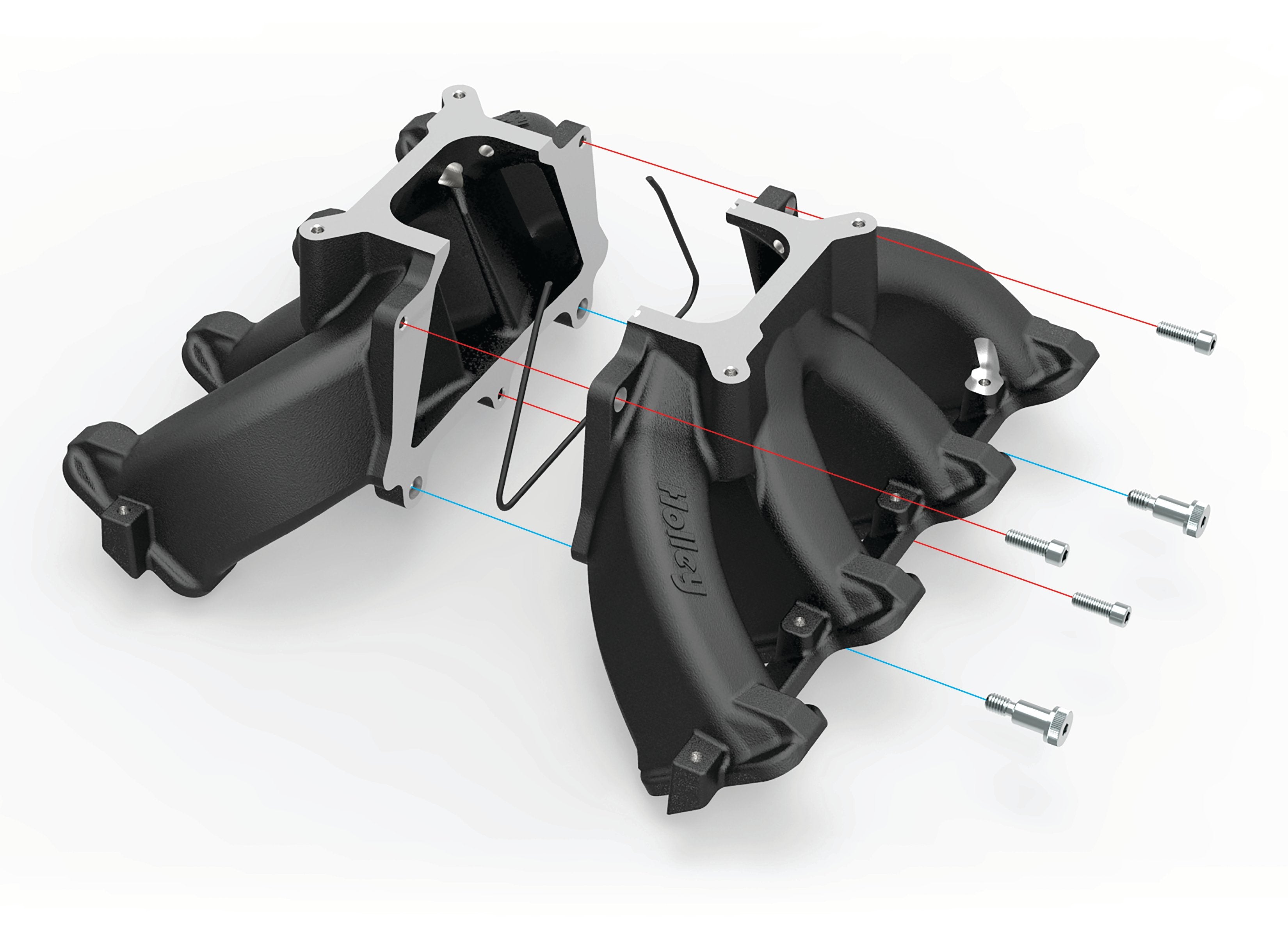 Holley Single Plane EFI  Split-Design Race Intake Manifold- GM LS1/LS2/LS6-Black - Photo - out of package Back