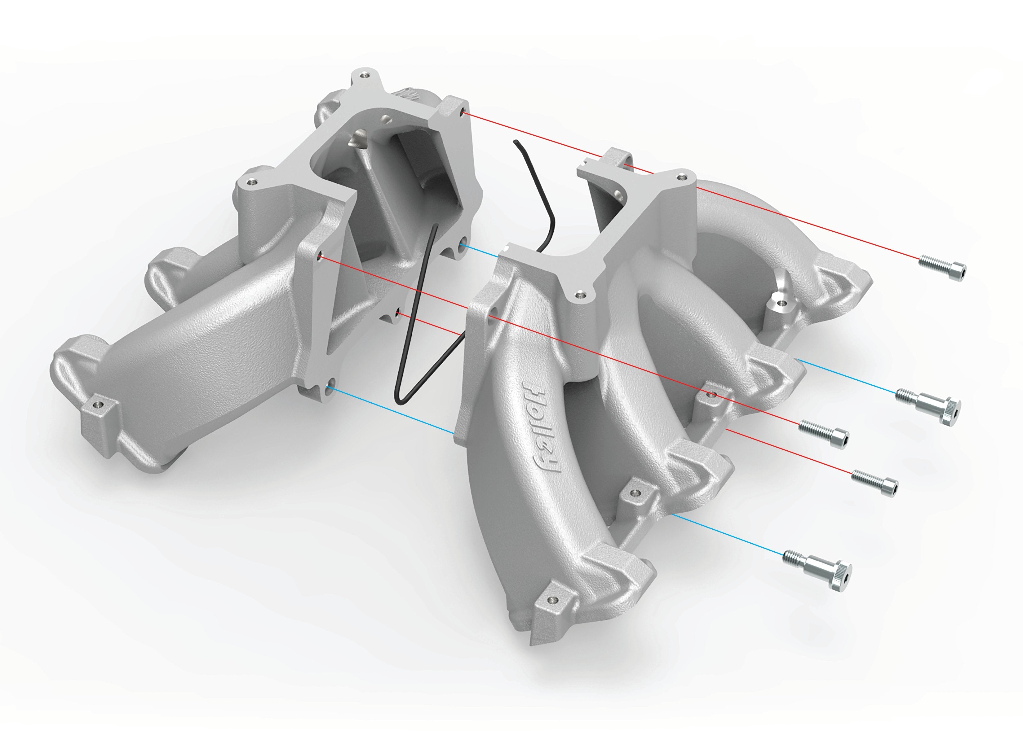Holley Single Plane Split-Design Race Intake Manifold- GM LS1/LS2/LS6- Black - Photo - out of package Right