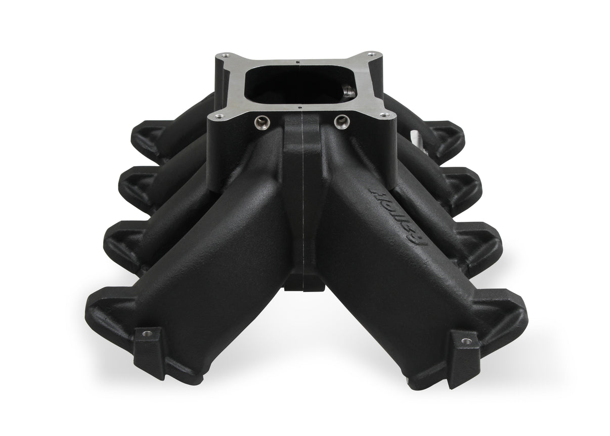 Holley Single Plane Split-Design Race Intake Manifold- GM LS1/LS2/LS6- Black - Photo - out of package Top