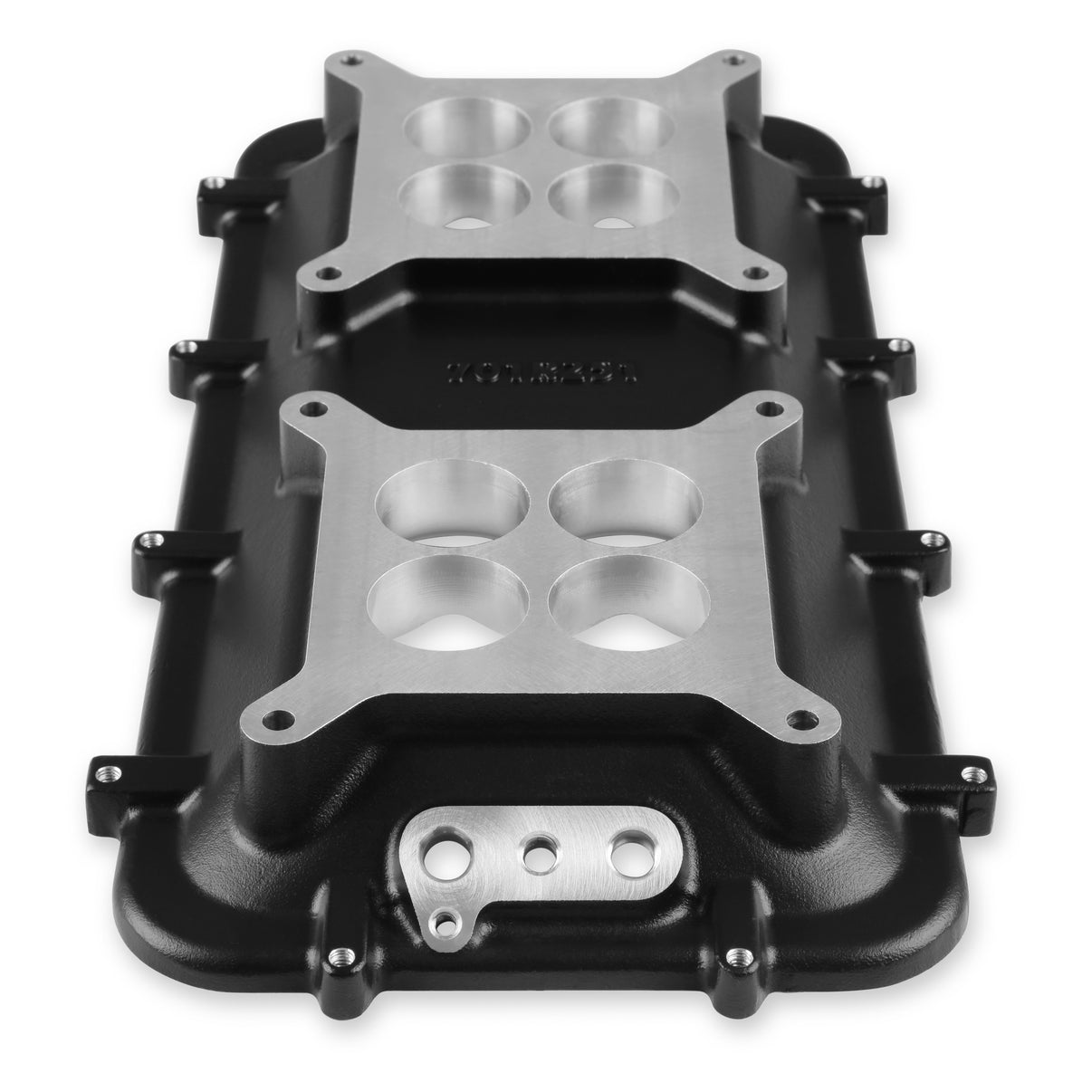 Holley Mid-Rise Plenum Base Adapter Kit - Black - Photo - out of package Back