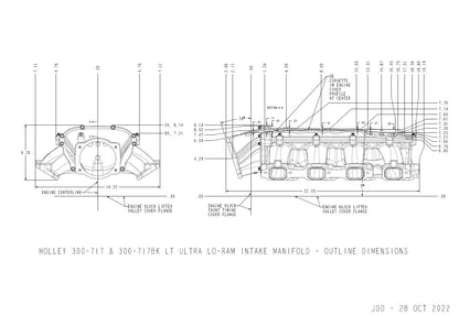 SÆT, INT. MANIFOLD, LT LO-RAM, SORT - Holley Ultra Lo-Ram Manifold Sæt - GM Gen V LT