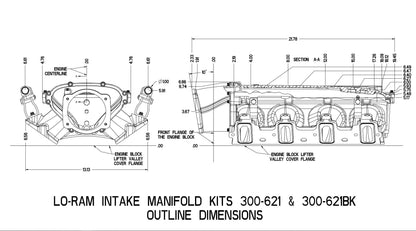 Lo-Ram Manifold Kit - LS1/2/6 Frontfeed - Holley Modular Ultra Lo-Ram EFI Manifold LS1/2/6