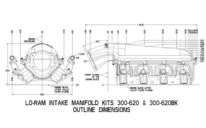 KIT INT MANIFOLD LS1 LORAM BLACK - Holley Modular Lo-Ram EFI Manifold LS1/2/6