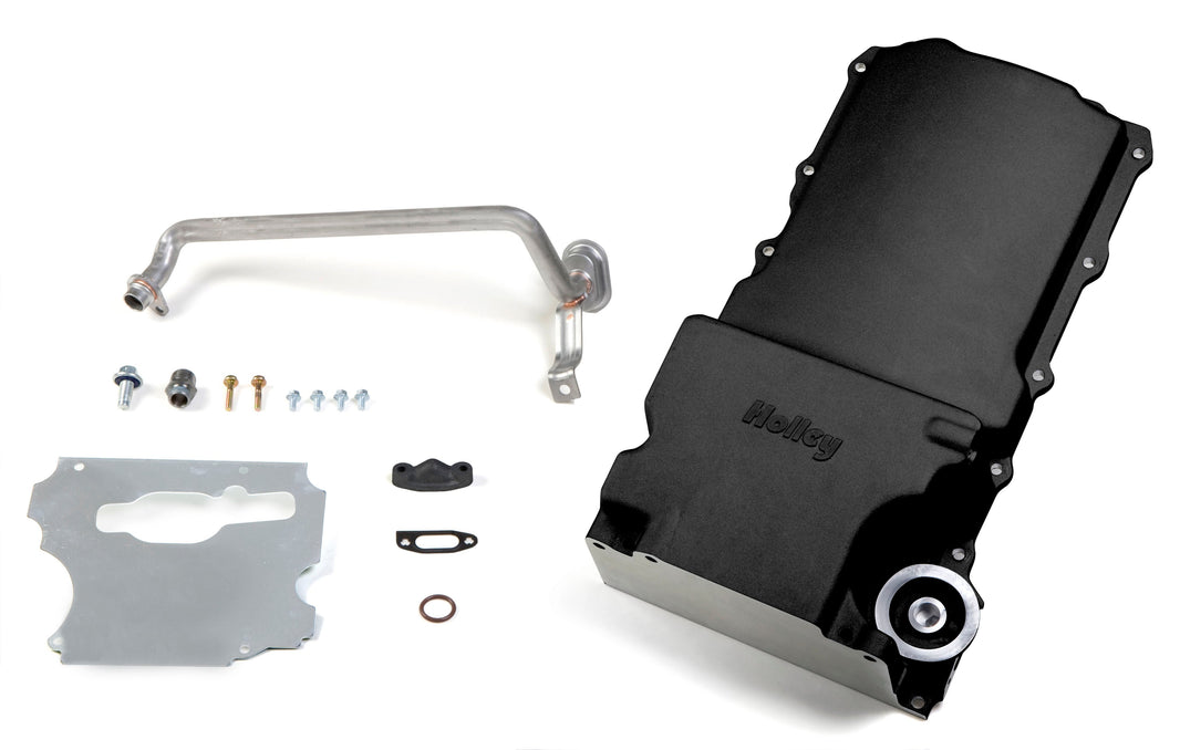 Holley GM LS Swap Oil Pan - Black - Photo - Primary Front