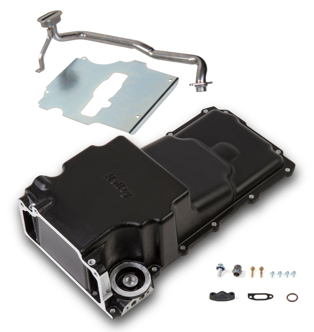 Holley GM LS Swap Oil Pan - Black - Additional Front Clearance - Photo - Primary Right