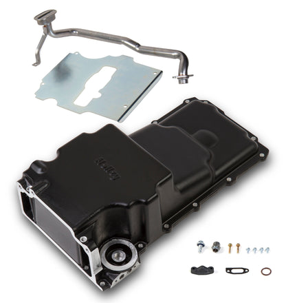 Holley GM LS Swap Oil Pan - Black - Additional Front Clearance - Photo - Primary Right