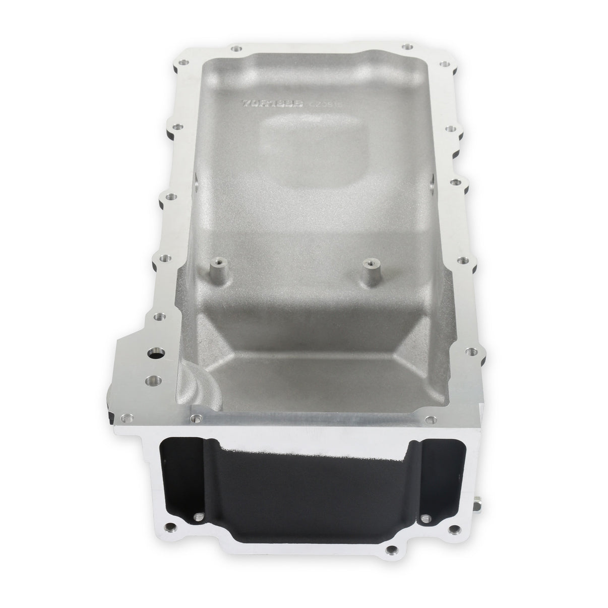 Holley GM LS Swap Oil Pan - Black - Most Front Clearance - Photo - out of package Angle
