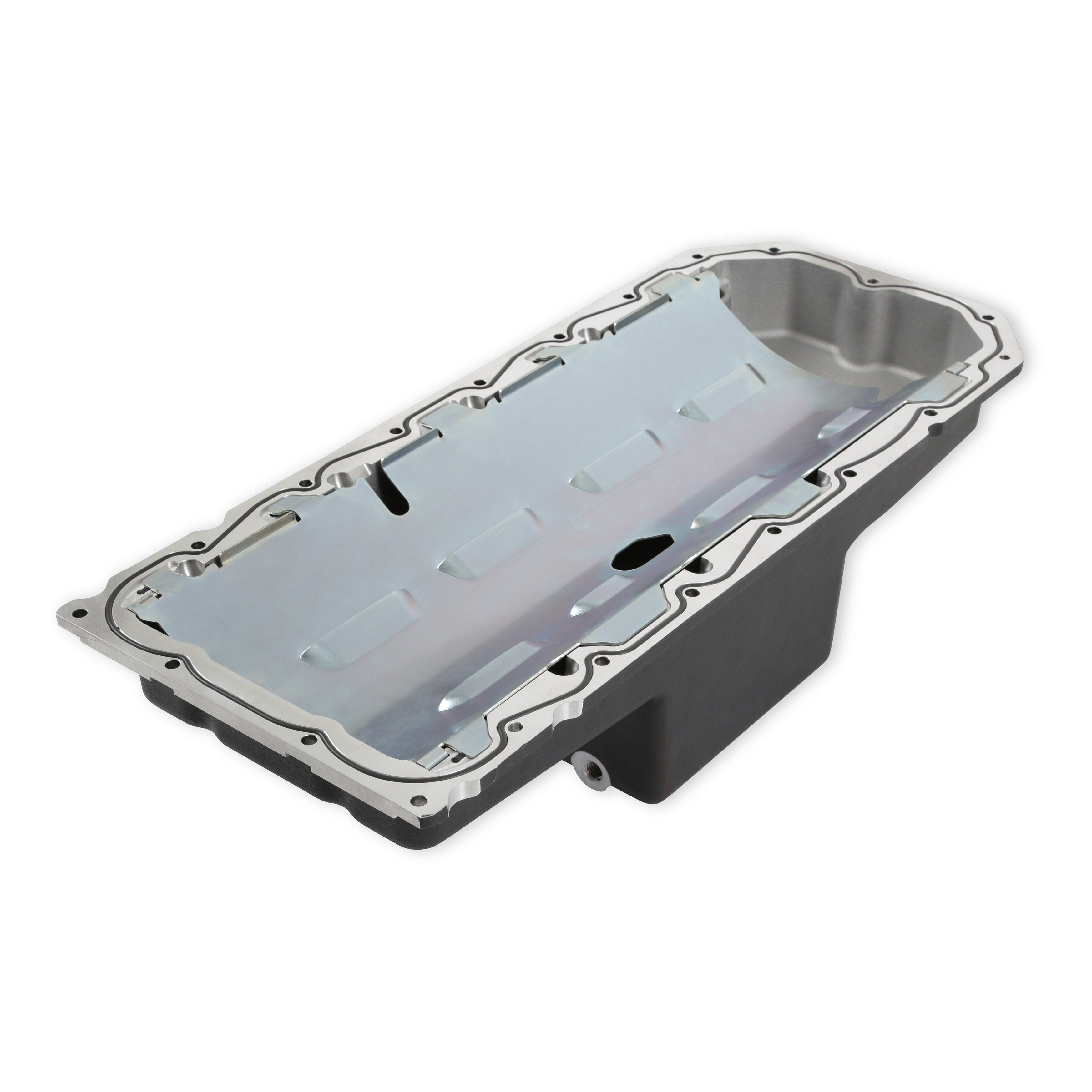 Holley Gen III Hemi Swap Oil Pan - Mid-Sump - Hellcat - Black - Photo - out of package Right