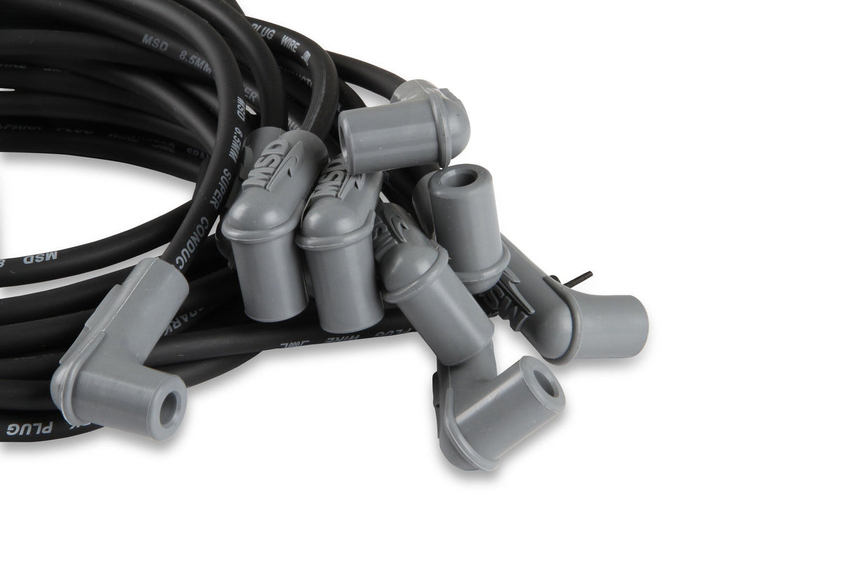 Black Super Conductor Universal 8 Cyl, 90° Plug/90° Plug - Photo - out of package Left