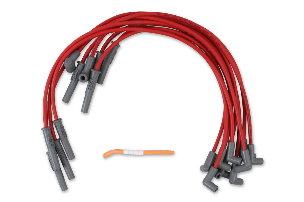 Wire Set,SC,Red,Ford,302/351W,77-93,HEI - MSD Spark Plug Wires for Ford 302, 351W