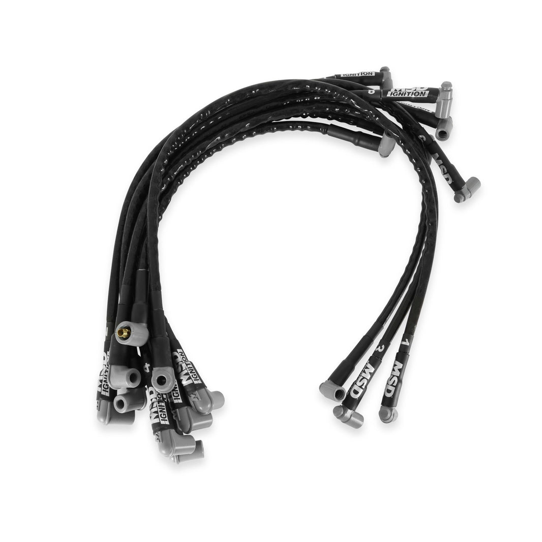 Wire Set, Sleeved, SBC, Over VC, HEI - Sleeved Spark Plug Wires for SBC over valve cover, HEI