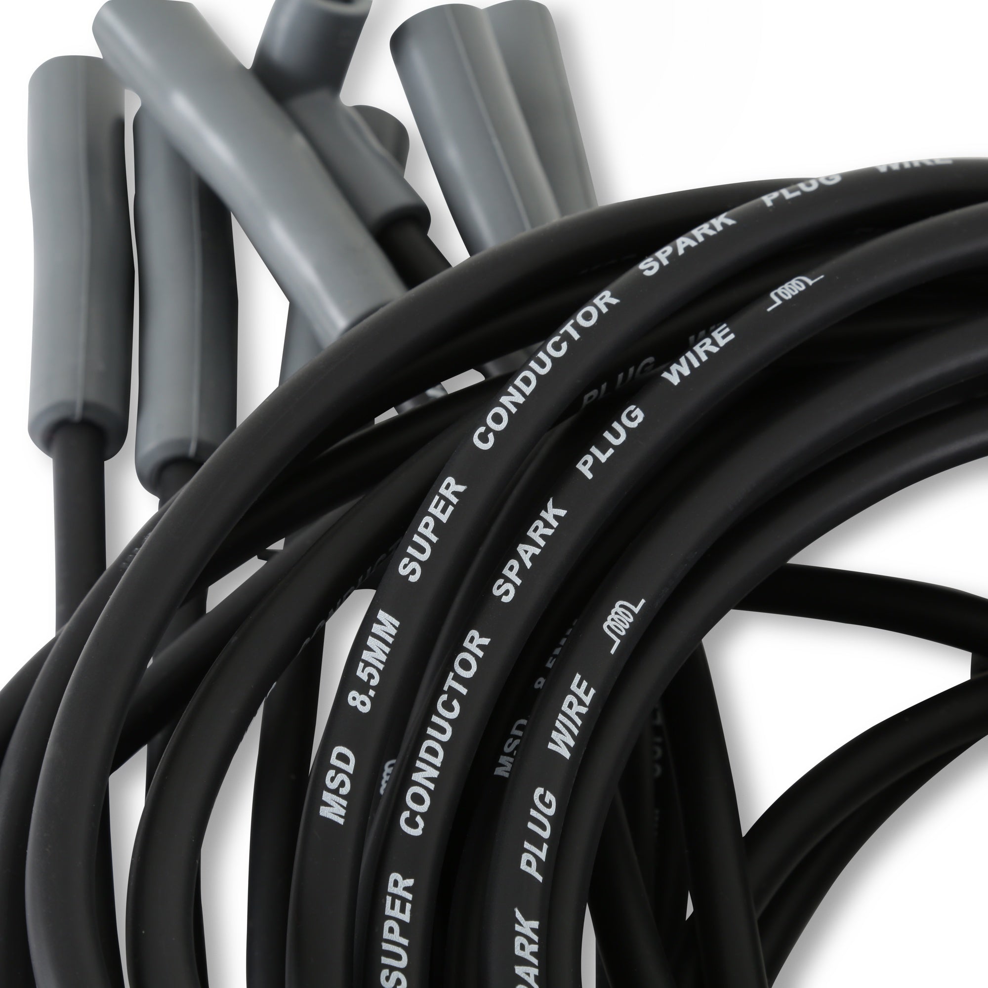 Single Hemi Wire Set, Super Conductor 8.5mm Wire Set, Black - Photo - out of package Left