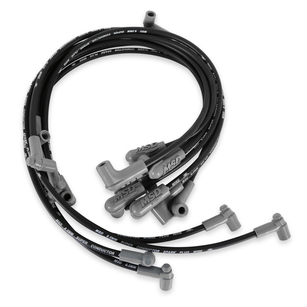 8.5mm Super Conductor Wire set for SBC Sprintcar, Close Fit, in Black - Photo - Primary Front