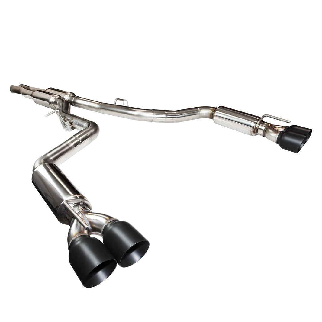 Full 3" Race Connection-Back Exhaust - 3" SS Connection-Back Exhaust w/Black Tips. 2015-2020 Challenger Hellcat 6.2L.
