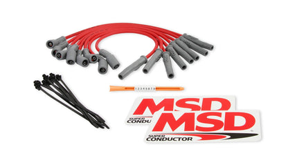 WIRE SET, RED, FORD RAPTOR 2010-14 6.2L - MSD Ford Raptor 6.2L V8 Red Wire Set