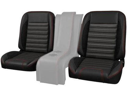 47-87 CHVY/GMC TRCK BUCKET SEATS-SPORT - Brothers Trucks Bucket Seats  - Sport -  Black/Blue Stitching - Pair