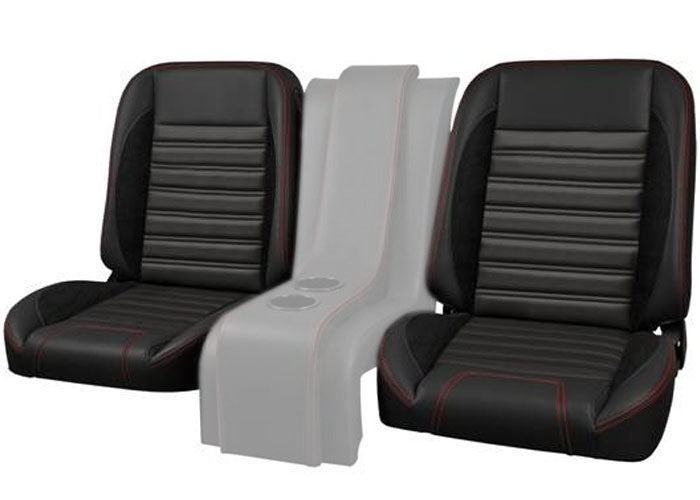 47-87 CHVY/GMC TRCK BUCKET SEATS-SPORT - Brothers Trucks Bucket Seats - Sport - Black/White Stitching - Pair