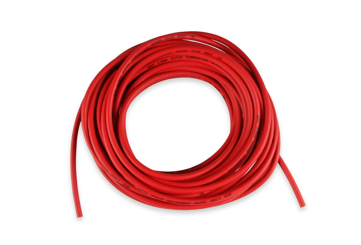 Super Conductor Spark Plug Wire, Red 8.5mm, 50 Ft - Photo - out of package Right