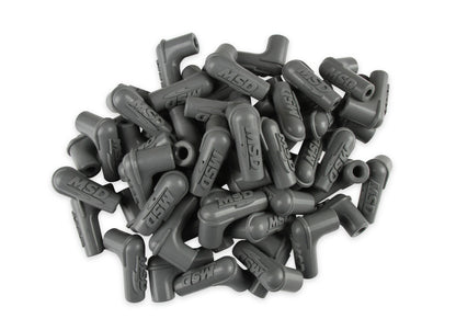 Boots, 90 Degree Logo Spark Plug, Gray Silicone 50EA - Photo - Primary Front