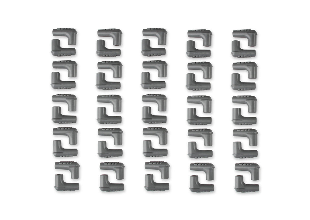 Cache-bougies d'allumage à 90°, silicone gris, lot de 50 - Cache-bougies avec logo à 90°, silicone gris, lot de 50