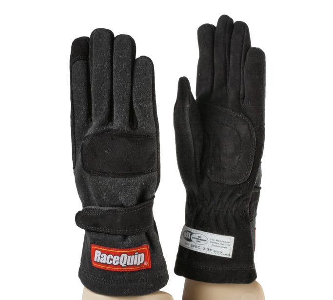 Racequip 355 Series 2 Layer Nomex Race Gloves Black