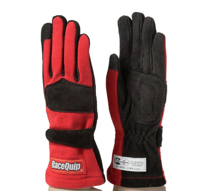 Racequip 355 Series 2 Layer Nomex Race Gloves Red