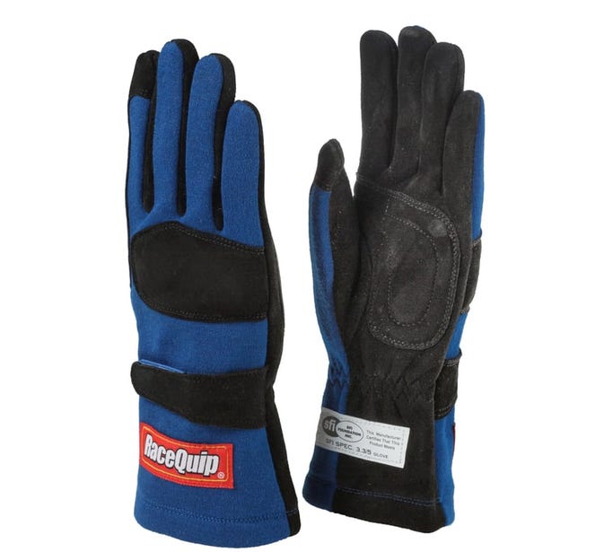 Racequip 355 Series 2 Layer Nomex Race Gloves Blue